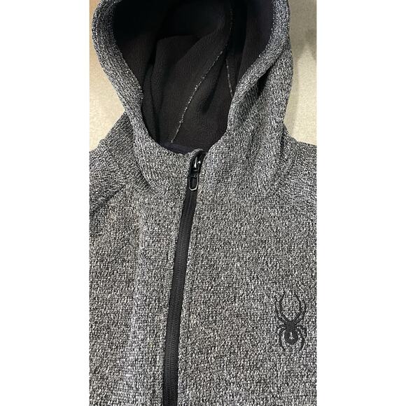 Spyder Hoodie Sweater Youth XL (18/20) Gray Full Zip Pockets Embroidered Logo - Picture 10 of 13